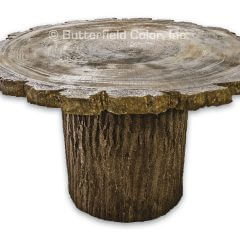 48242 Log Round Table Top Mold with Heavy Bark Log Liner for 24 Concrete Form Tube Sample